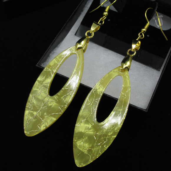 Gold Plated Abstract V Earrings - Picture 2 of 4